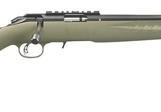 Ruger 8334 American Rimfire Sports South Exclusive Full Size 22 LR 10+1 18″ Satin Blued Threaded Barrel, Satin Blued Steel Receiver w/Scope Rail, OD Green Synthetic Adjustable Stock, Right Hand