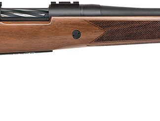 Mossberg 27835 Patriot  243 Win 5+1 22″ Matte Blued Fluted Barrel, Drilled & Tapped Matte Blued Stainless Steel Receiver, Walnut Fixed Stock, Right Hand