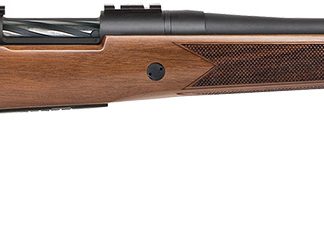 Mossberg 27841 Patriot  Full Size 22-250 Rem 5+1 22″ Matte Blued Fluted Barrel, Drilled & Tapped Matte Blued Stainless Steel Receiver, Walnut Fixed Stock, Right Hand