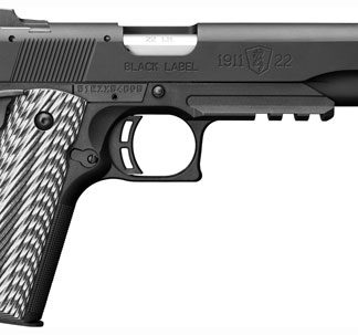 BROWNING 1911-22 COMPACT SUPPR – READY W/ RAIL 22LR 4.25″ G10