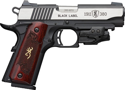 BROWNING 1911-380 BLACK LABEL – MEDALLION W/ LASER 4.25″ WOOD