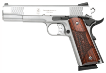 S&W 1911 ES 45ACP 5″ FS – 8-SHOT MATTE STAINLESS WOOD