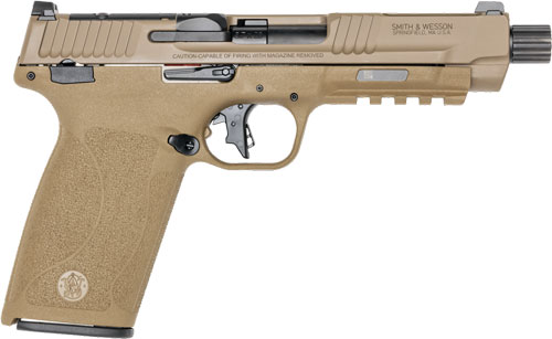 S&W M&P 5.7 NO THUMB SAFETY 5″ – 2-22 RD MAGS OPTIC CUT FDE - Image 2
