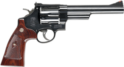 S&W 29 44MAG 6.5″ AS BLUED – CHECKERED WOOD GRIPS