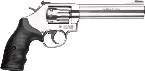 S&W 617 22LR 6″ AS 10-SHOT – STAINLESS STEEL RUBBER