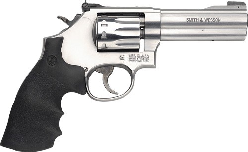 S&W 617 22LR 4″ AS 10-SHOT – STAINLESS BLACK RUBBER