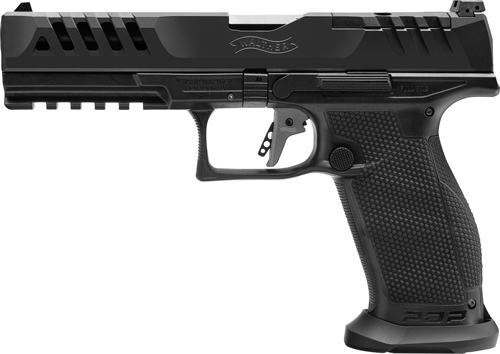 WALTHER PDP MATCH 9MM 5″ OR – 18-SHOT BLACK POLYOMER FRAME