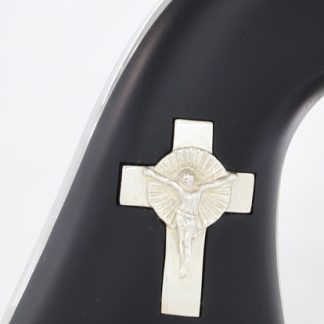 CIMARRON HOLY SMOKER 357MAG FS – 4.75″ WHITE/SILVER CROSS BLACK