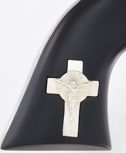 CIMARRON HOLY SMOKER 45LC FS – 4.75″ WHITE/SILVER CROSS BLACK