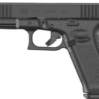 GLOCK 17 9MM V FIXED SIGHT – 17-SHOT BLACK FRONT SERRATIONS