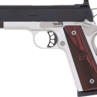 SPRINGFIELD 1911 RONIN 9MM 4″ – 10RD SS/BLUED WOOD GRIPS