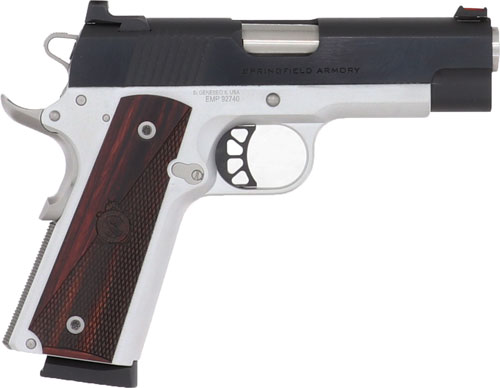 SPRINGFIELD 1911 RONIN 9MM 4″ – 10RD SS/BLUED WOOD GRIPS - Image 2