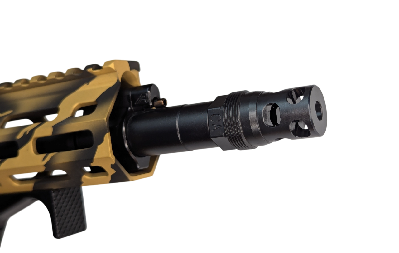 Comstock Muzzle Brake (1/2-28, 5.56 bore) Plan-B Compatible Suppressor Mount - Image 3