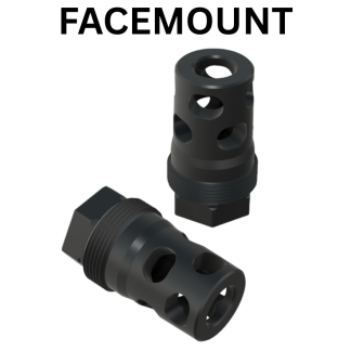 Comstock Facemount – Compact Muzzle Brake (1/2-28, 9mm bore) Plan-B Suppressor Mount