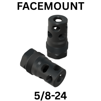 Comstock Facemount – Compact Muzzle Brake (5/8-24, 9mm bore) Plan-B Suppressor Mount