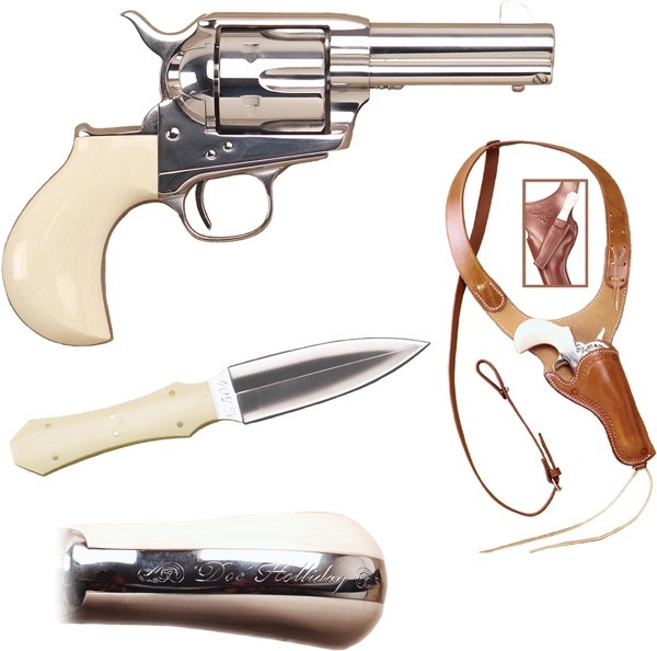 CIMARRON DOC HOLLIDAY COMBO – 45LC FS 3.5″ NICKEL TRU-IVORY - Image 3