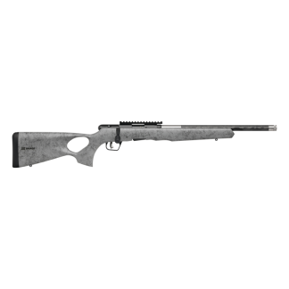 Savage Arms B17 Timberlite Thumbhole Rifle .17 HMR 10rd Magazine 18″ 1/2×28 Threaded Barrel Grey with Black Spiderweb