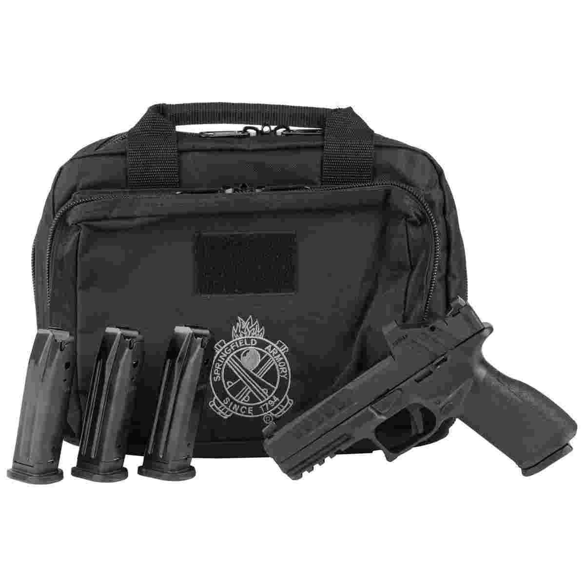Springfield Gear Up 2025 Echelon Handgun 9mm Luger 17(1)&20(4)rd Magazines 4.5″ Barrel 3-Dot Tritium Viridian Green Dot Range Bag