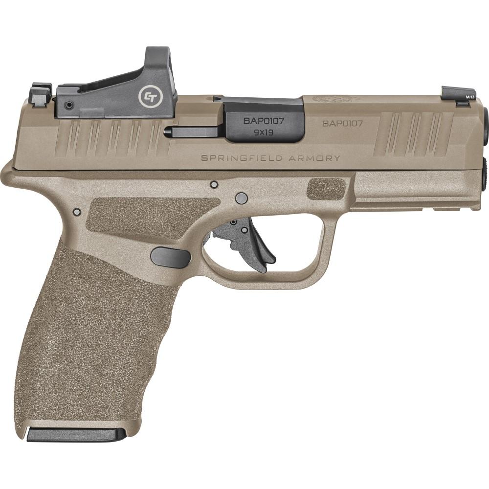 Springfield Hellcat Pro FDE Handgun 9mm Luger 10rd Magazines(2) 3.7″ Barrel w/CT1500 Red Dot