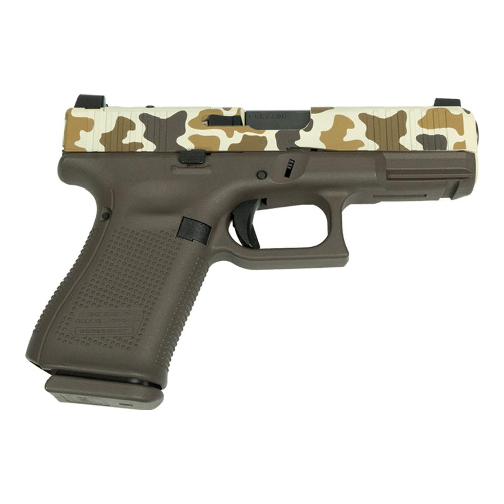 Glock V-Series Model 19 Duck Camo Cerakote Handgun 9mm Luger 15rd Magazines (3) 4.02″ Barrel Austria