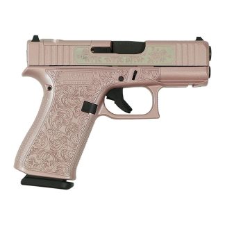 Glock 43x MOS “Glock N Roses” Rose Gold Handgun 9mm Luger 10rd Magazines (2) 3.41″ Barrel