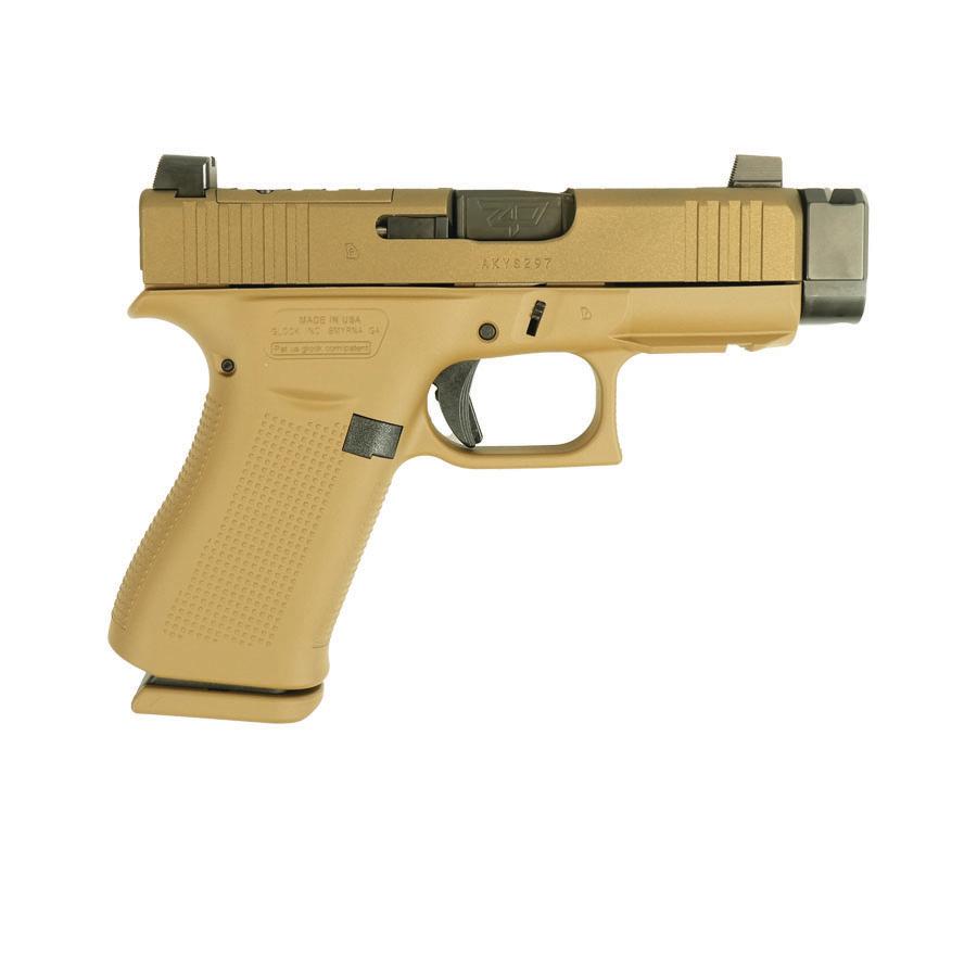 Glock 43X MOS FDE Handgun 9mm Luger 10rd Magazines(2) 3.4″ Barrel Compensator Accessory Rail USA Made Suppressor Height Sights