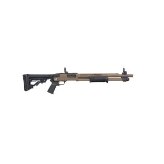 Mossberg 590R FDE Cerakote Shotgun 12ga 3″ Chamber 6rd Capacity 18.5″ Barrel MBUS 3 Sights