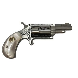 NAA 50th Anniversary Stainless Steel Handgun .22 WMR 5rd Capacity 1.625″ Barrel White Pearl Grip Limited Edition
