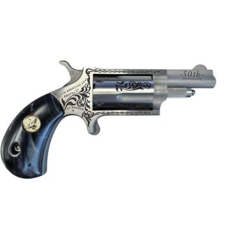 NAA 50th Anniversary Stainless Steel Handgun .22 WMR 5rd Capacity 1.625″ Barrel Black Pearl Grip Limited Edition