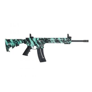 S&W M&P15-22 Sport Robin’s Egg Blue Platinum Finish Rifle .22LR 25rd Magazine 16.5″ Barrel