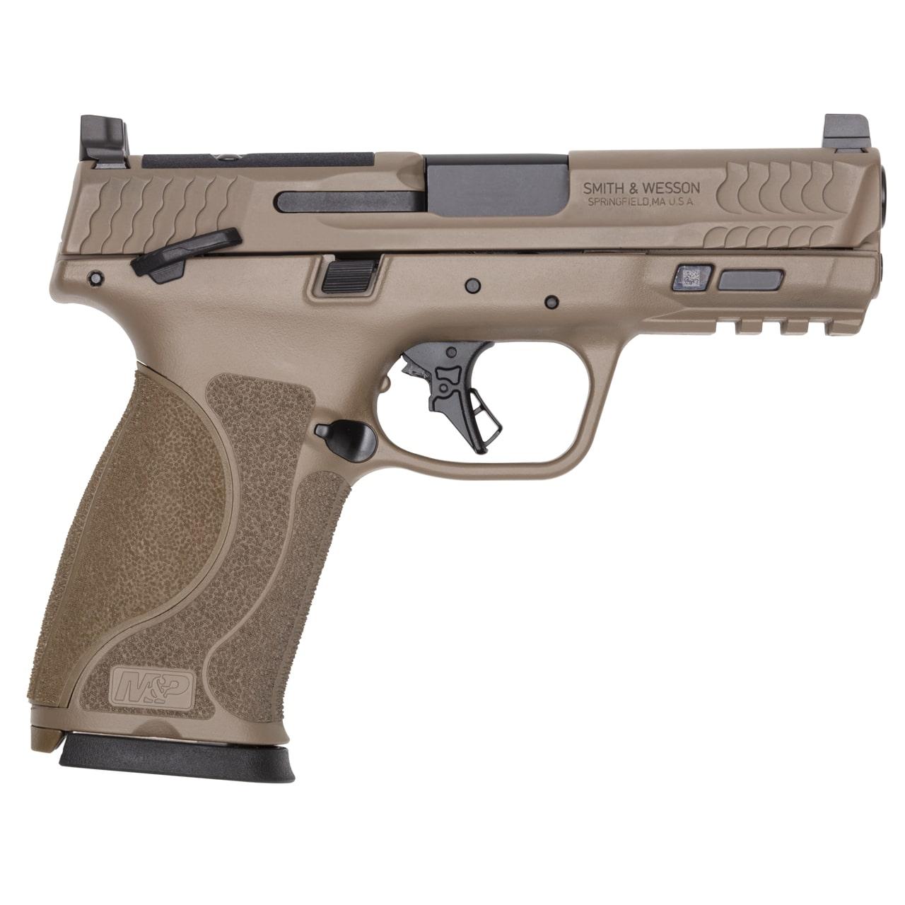 S&W M&P10 2.0 Or Thumb Safety Limited Edition Backpacker Handgun 10mm Auto 15rd Magazines(2) 4″ Barrel FDE
