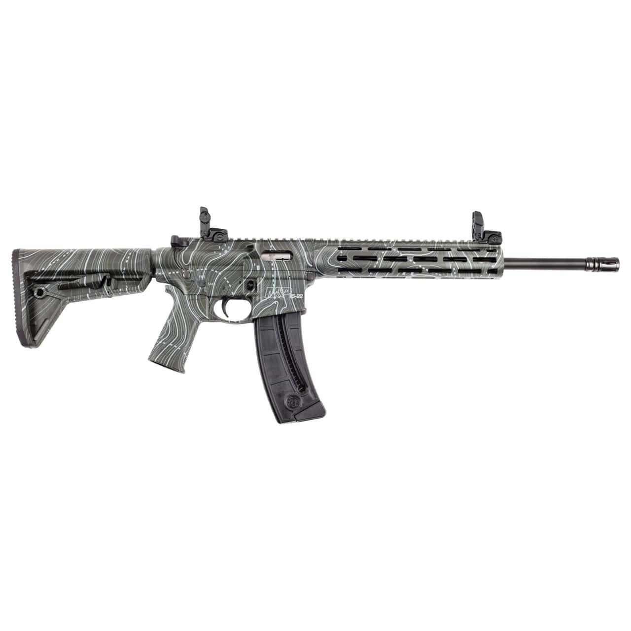 M&P 15-22 Sport OD Green Topographic Rifle .22 LR 25rd Magazine 16.5″ Barrel M-LOK Handguard