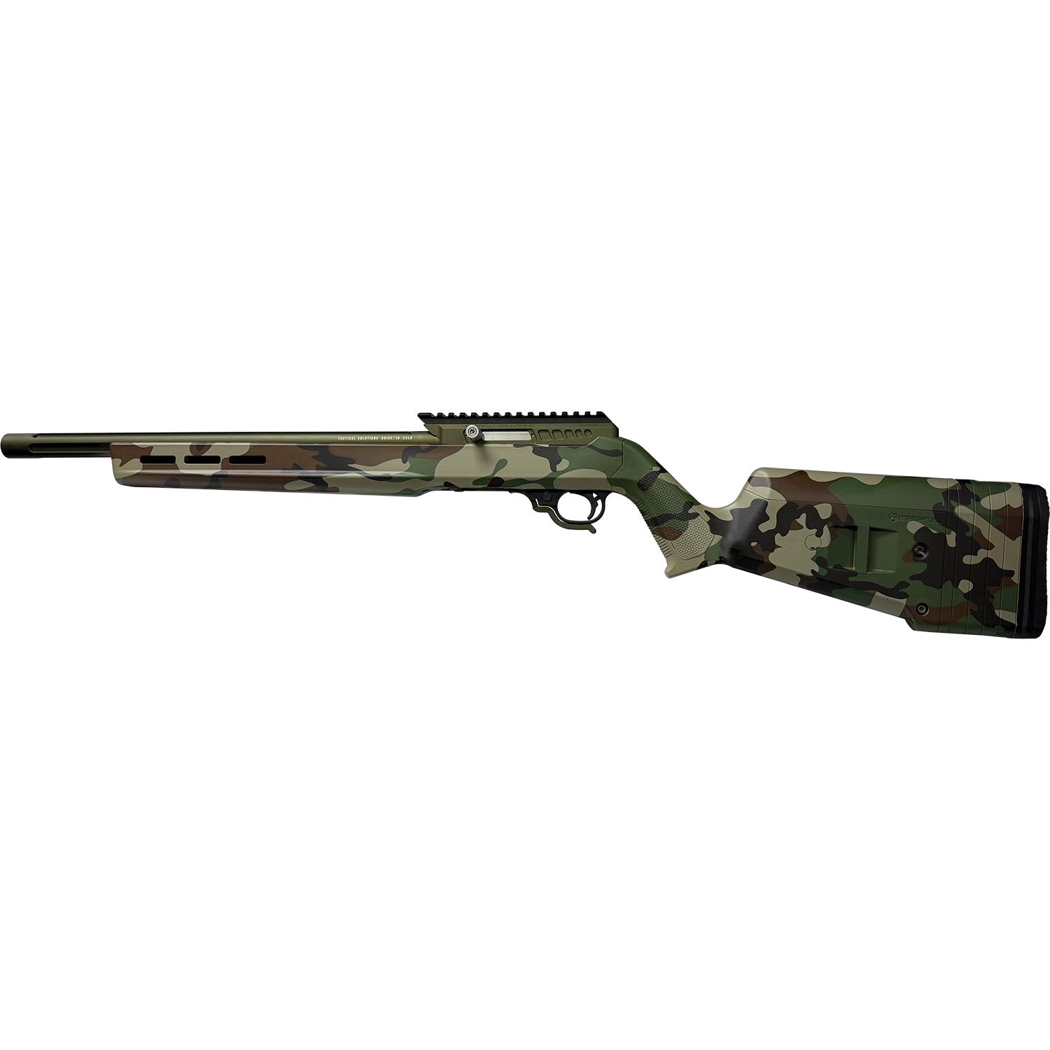 TacSol X-Ring VR Rifle .22 LR 10rd Capacity 16.5″ 1/2×28 Threaded Barrel Woodland Camo