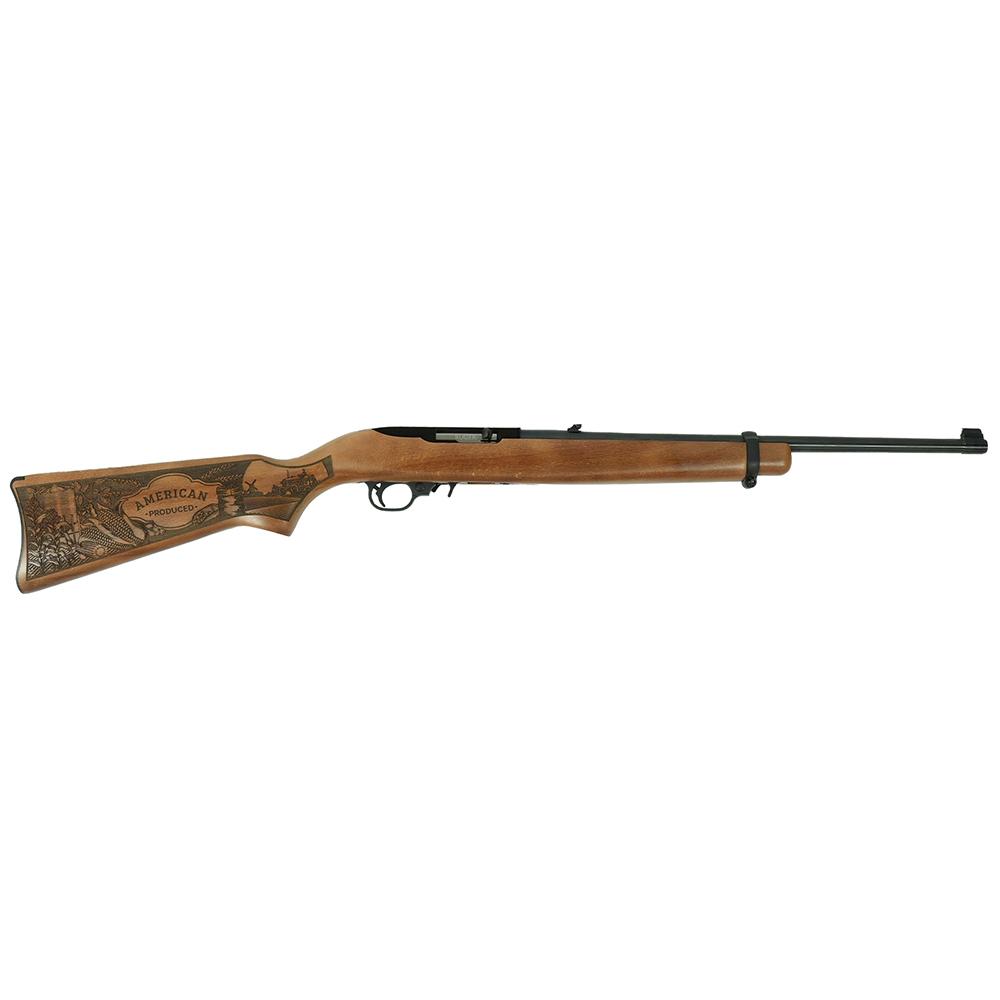 Ruger 10/22 Custom Engraved American Made- Farm Carbine Rifle .22 LR 10rd Magazine 18.5″ Barrel Wood