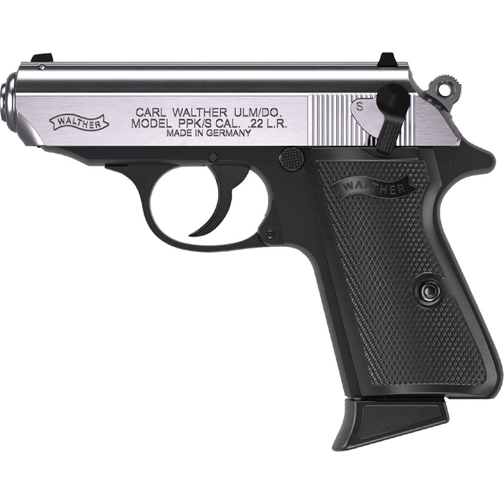 Walther PPK/s Handgun .22 LR 10rd Magazine 3.3″ Threaded Barrel Two-Tone Black Stainless