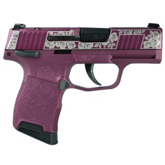 Sig Sauer Exclusive “Black Cherry Roses” P365-380 Handgun 380 Auto 10rd Magazine 3.1″ Barrel Black Manual Safety
