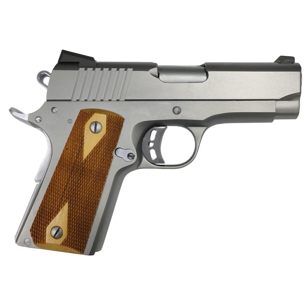 Rock Island Armory Rock 1911 Standard CS Handgun 9mm Luger 8rd Magazine 3.6″ Barrel Stainless Steel with Wood Grip