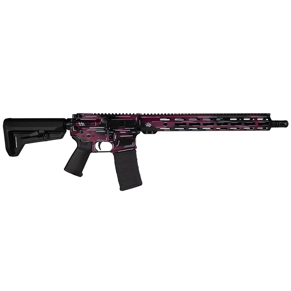 Shark Coast Tactical “Anime- Black Cherry” Rifle 5.56mm 10rd Magazine 16″ Barrel 15″ MLOK Handguard California Compliant
