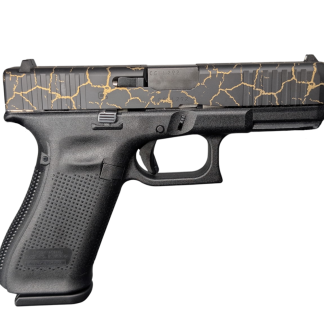 GLOCK 45 V CRAQUELURE 9MM PISTOL 4″ BLACK-BLK/GOLD SLIDE FXD 3-17RD MAGS