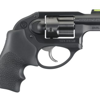 RUGER LCR 38SPL+P MAG REVOLVER BLACK, HOGUE GRIP, FIBER FRONT SIGHT 5RD
