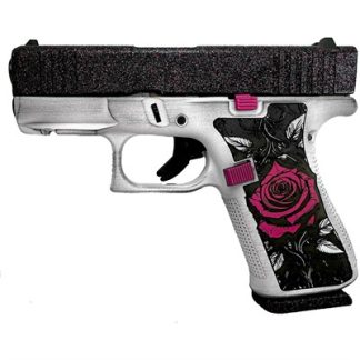 GLOCK 43X 9MM 3.41”BBL (2)10RD W/RAIL GLITTER TANGO ROSE
